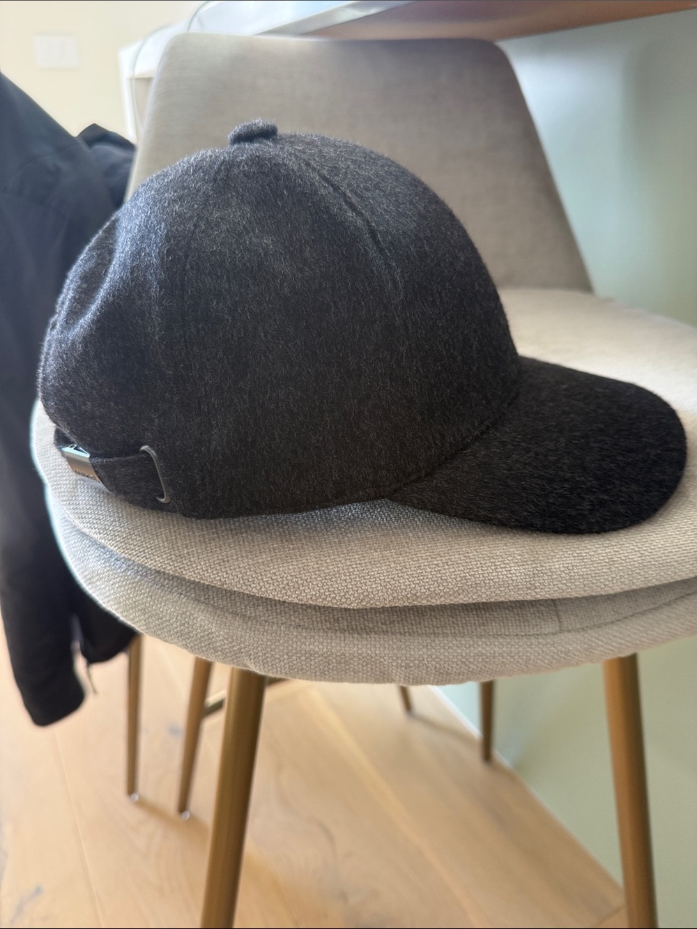 Vince Charcoal Gray Cashmere Baseball Cap - Picture 4 of 4